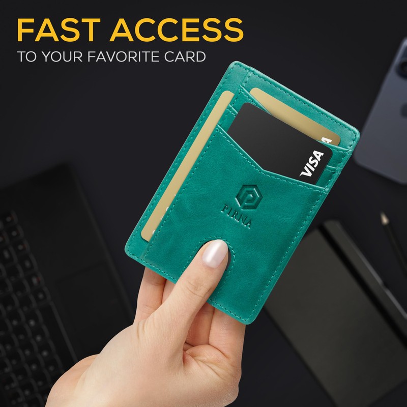 PIRNA Mini Leather Wallet with RFID Protection - Slim Wallet