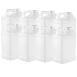 kitchentoolz 2.5 Gallon F-Style HDPE Jug with Secure Seal Lid - Heavy-Duty Storage, and Chemical Transport - Case of 8