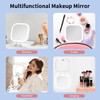 Travel Magnifying Makeup Mirror with Lights 1X/10X, Rechargeable Double Sided