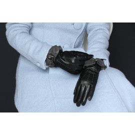 MoDA Women's Ms. Athens Genuine Leather Fully Lined Winter Gloves