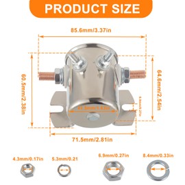 HUAREW Max 300A Continuous Duty Solenoid Relay 4-Terminal Nickel-Plating 12VDC for Golf Carts, Winch, Marine SPST 12 Volt