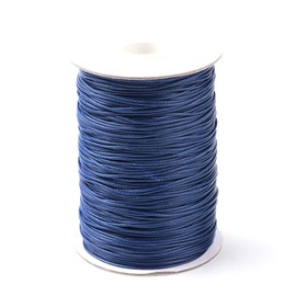 Cheriswelry 40m 3mm Korean Waxed Polyester Cord Braided Beading String Rope Thread for DIY Jewelry Craft Macramé Making(MidnightBlue)