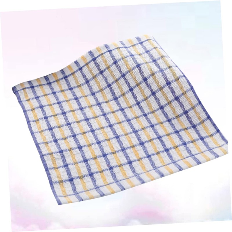 VILLFUL Cotton Yarn Lint- Plaid Dishcloth Non-Stick Kitchen Towel Absorbent