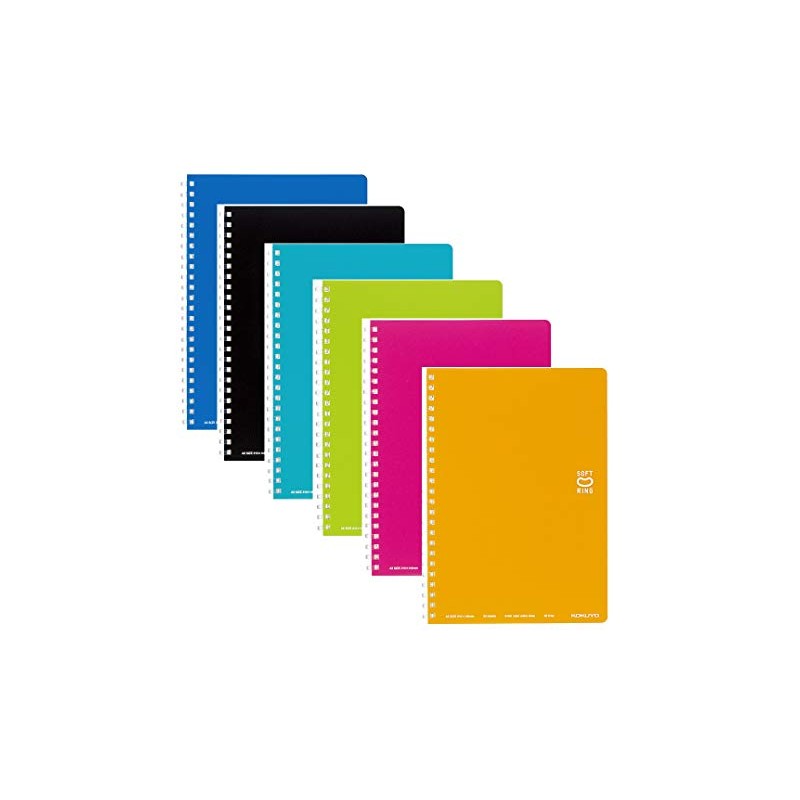 Kokuyo Soft Ring Notebook, Ruled with Dots, A5, 6 Color
