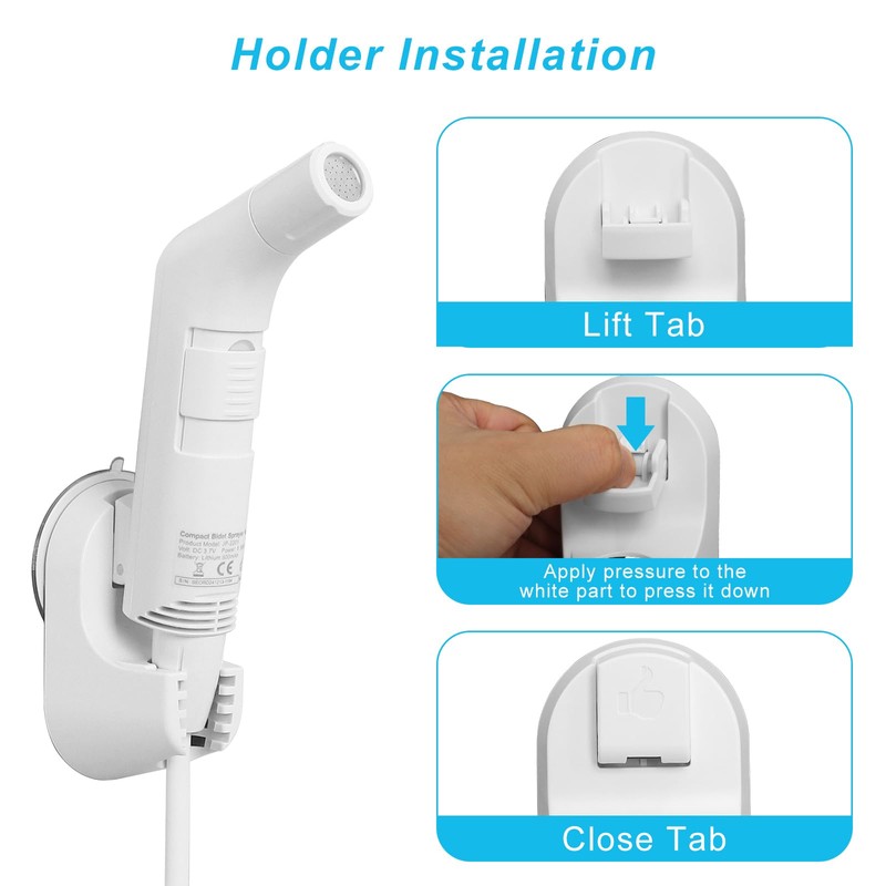 Portable Electric Bidet Sprayer for Travel, Camping, Condo Renters -