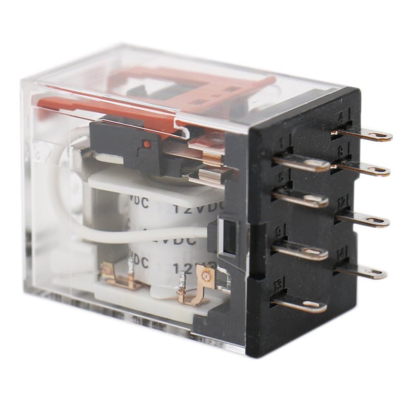 Heschen Gereral Purpose Relay, MY2N-GS (MY2NJ), 12VDC Coil, LED Indicator,