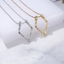 Flongo Möbius Ring Holder Necklace for Women: Silver Geometric Triangle Pendant for Wedding Rings and Engagement Rings - Gift for Women, Wife, Girlfriend, Nurses and Doctors