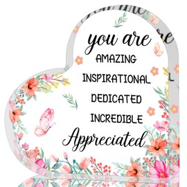 Appreciation Gifts for Women, Thank You Gifts, Inspirational Gifts, Affirmations Heart Shape Acrylic Sign, Office Gift, Graduation Gifts, Thank You Gifts For Women Nurse, Teacher, Boss, Coworker