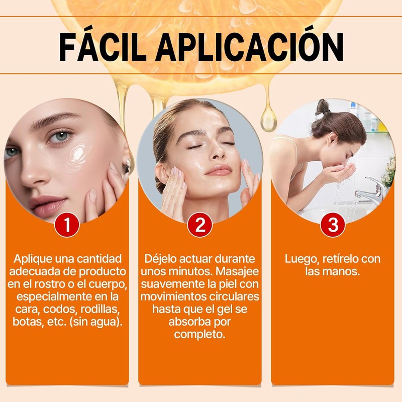 Gel Exfoliante Facial Naranja 2 pcs – Limpieza Profunda y