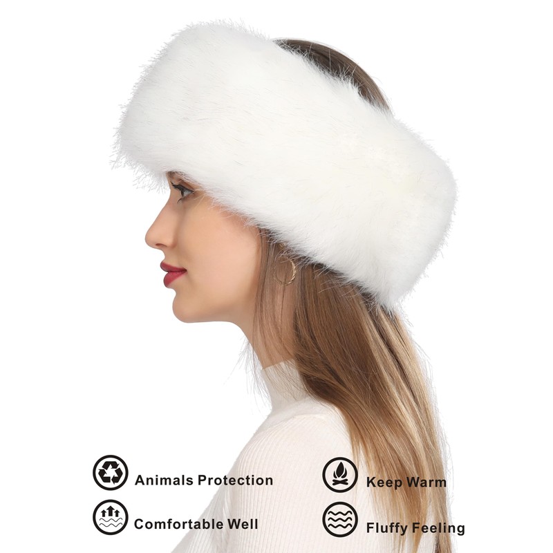Rulala Fancy Faux Fur Headband for Women Winter Earwarmer Earmuff