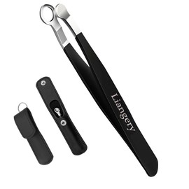 Liangery 鼻毛カッター メンズ はなげカッター 耳毛カッター 鼻毛トリマー 鼻毛抜きステンレス製 手動 鼻毛ハサミ鼻ケアカッター 手動 男女兼用 使用簡単 痛みなし 持ち運び便利 安全なラウンド頭 収納バッグ付き ブラック 美容師監修 はなげきりばさみ まゆげ はさみ