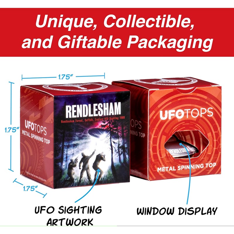 UFO Tops | Rendlesham | Metal Spinning Top | Inspired