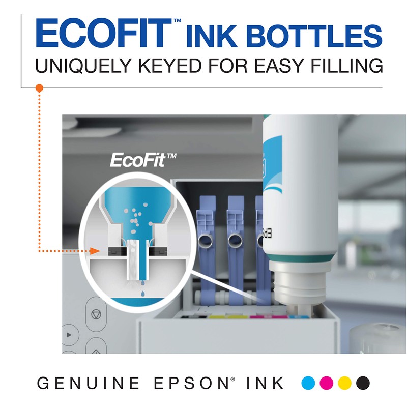 Epson T512 EcoTank Black and Colour Combo Pack Auto-Stop Ink