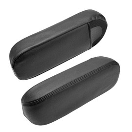 KBH Front Seat Armrest Cover for Ford F250 F350 F450 F550 Lariat 1999-2007, F250 F350 F450 XLT Sport 2002-2006, Ford Excursion Limited XLT 2000-2005, Vinyl Leather Interior Accessories, 1 Pair, Black