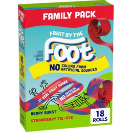 Fruit by the Foot Fruit Flavored Snacks, No Colors from Artificial Sources, Gluten Free, Variety Pack, 18 Ct, 13.5 oz