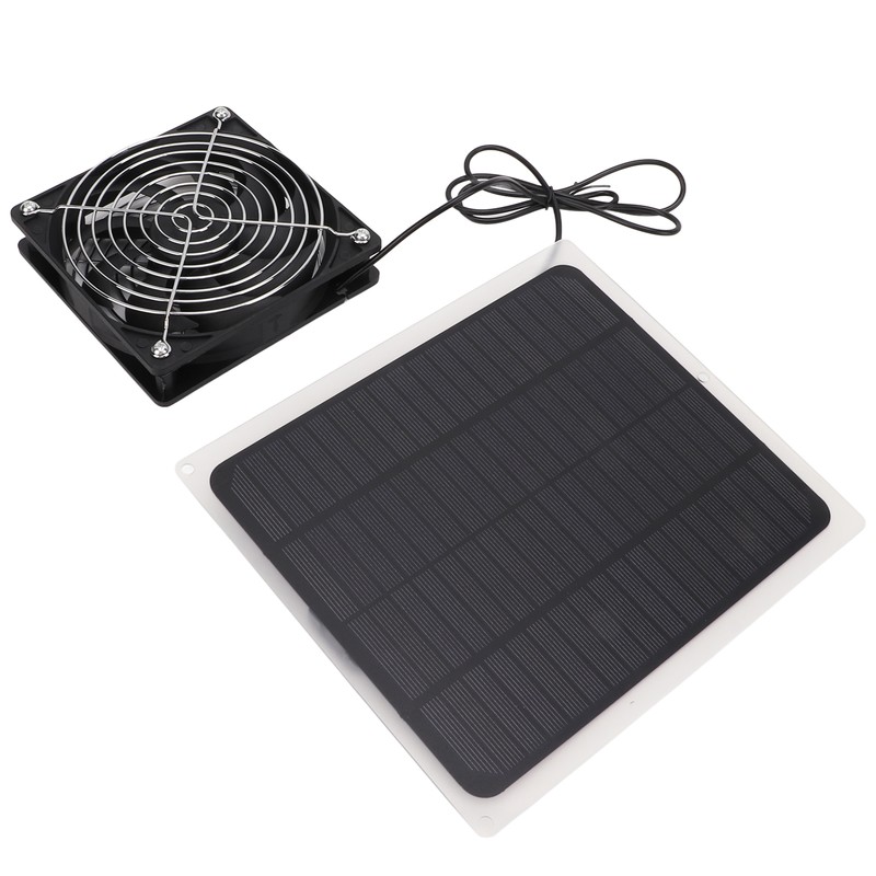 10W Solar Panel Fan Kit Waterproof Cooling Ventilator for Dog