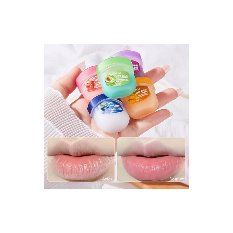 Labial Hidratante, 8PCS Blsamo Labial Seleccin Natural, with Vitamin E