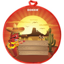 SOKKIA Tortilla Warmer Taco 12 Inch Insulated Cloth Pouch - Microwave Use Fabric Bag to Keep Food Warm and Fresh (Sunburst Chilli Pepper Guitar Cactus Desert)