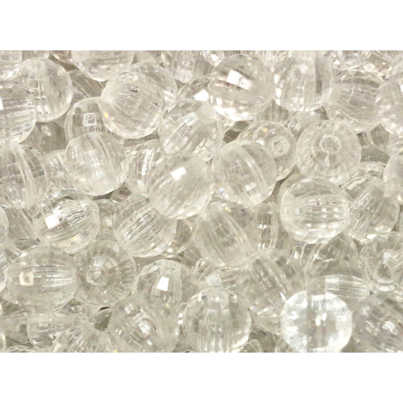 Crystal Plastic Beads, Luxury Acrylic Spacer Beads with Holes, Round,