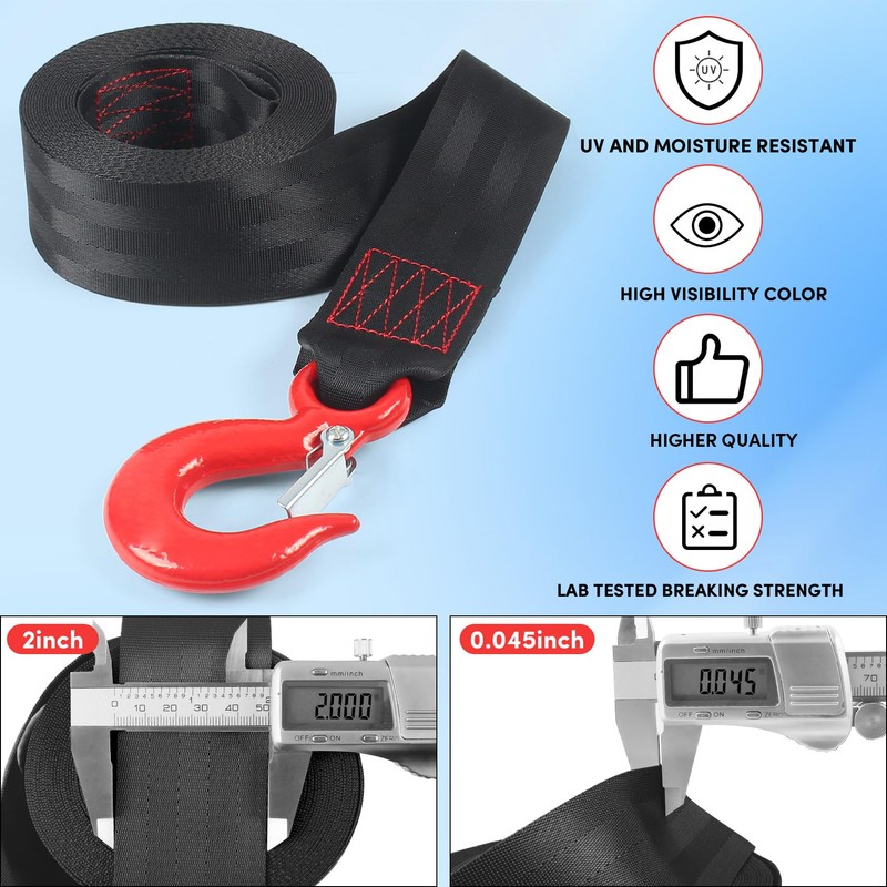 Boat Winch Strap with Hook,Boat Trailer Winch Strap 2 inch