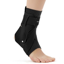 Hocafer Right Ankle Brace for Women & Men - Ankle Support Sprained Ankle Brace for Achilles,Tendon,Sprain,Injury Recovery,Ankle Support Brace for Running, Basketball, Football (Black,XL,Right)