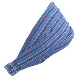 Stripe Headbands Elastic Hippie Bohemian Bandana Boho Hair Wrap Colorful summer wear Handmade In Nepal (Purple, One Size)