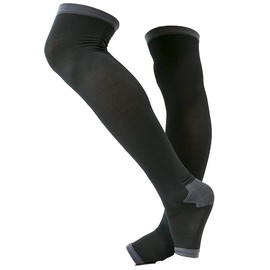 Men's Open Toe Compression Socks for Cold Protection - Over the Knee - L - LL