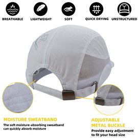 ZZEWINTRAVELER Summer Running Hat - The Lightweight, Quick-Drying Outdoor Sports Cap for Unisex (White)