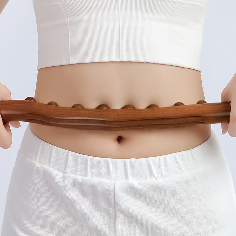 Wooden Gua Sha Stick Double Row 20 Beads Trigger Point