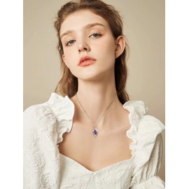 yoalincy Birthstone Necklaces for Women Infinity Pendant S925 Sterling Silver Teardrop Pendant Necklace Anniversary Birthday Gifts for Women Wife Christmas Gifts for Her Mom Lady