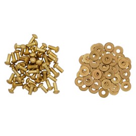 Lord of Battles Mushroom Head Rivets - Heavy Duty Solid Rivets Perfect for Wood, Metal, Leather & DIY Projects, Plate Armour or Helmets Repair (Solid Brass - Set of 50, 13mm)