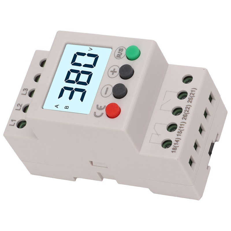 Over Under Voltage Protector Protective Device 3 Phase LCD Digital