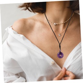 LALAFINA 2pcs Traditional Crystal Necklace Pendant Delicate Stone Accessory for Men and Women for Festivals and Daily Wear Beautifully Crafted Amulet