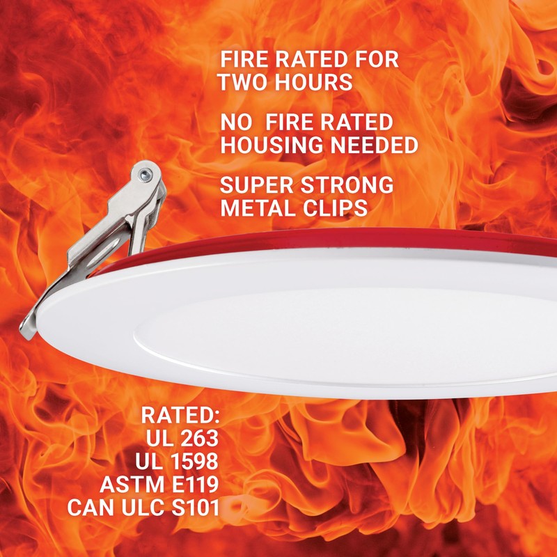 PARMIDA (6 Pack) 6 Inch 2HR Fire Rated LED Recessed