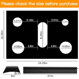 Stove Top Covers For Gas Stove, Stove Top Protector For Gas Burners Stove Guards, Non-Stick Stove Cover For Stove Burner, Dishwasher Safe,Easy To Clean, 2pcs Gap Cover Included
