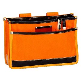 Kozuchi SI-13 No. 6 Waterproof Canvas Cloth Waist Bag (Blade Folding Iron Plate with Bottom Leather), Orange