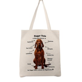 Merchandise for Fans Shopping Bag 36 x 40 cm Linen Alternative Anatomy Magyar Vizsla 01, ecru, shoulder bag