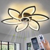 Dalouguan Ceiling Fan with Lights Remote Control, Black Flower Ceiling