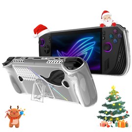 Miimall Klar Hülle Kompatibel mit ASUS ROG Ally X Hülle, Ultradünn Transparent TPU Hülle ROG Ally X Stand Case Anti-Gelb Staubdicht Stoßfest Schutzhülle mit Ständer für ASUS ROG Ally X 2024