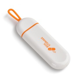 Pill box, pill box, small pill box for vitamins, medicines, pills, dietary supplement, good sealing performance, preservation of medical properties (white orange)