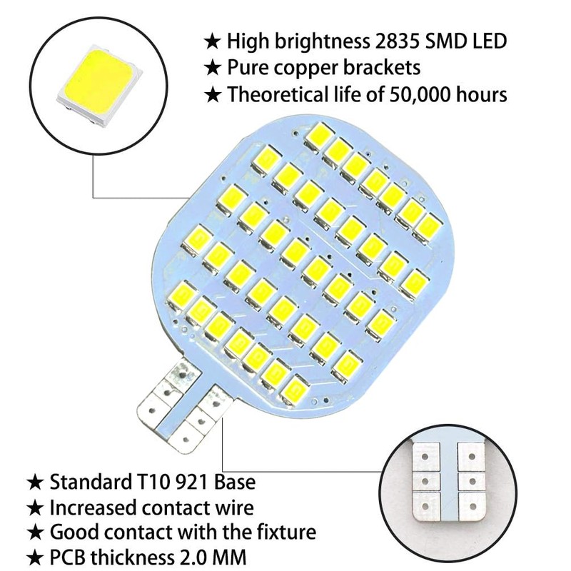 GRV T10 921 194 C921 LED Light Bulb 38-2835 SMD