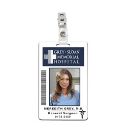 FIGHERO Grey's Anatomy Meredith Grey Hospital ID Badge PVC