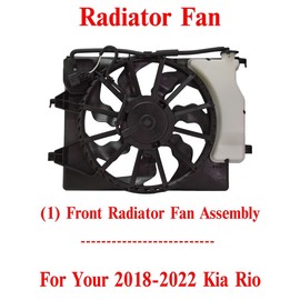 US AUTO PARTS PLUS New Front Radiator Fan Assembly Plastic Direct Replacement For Kia Rio 2018-2022 / Hyundai Accent 2018-2021 25380H9050 HY3115161