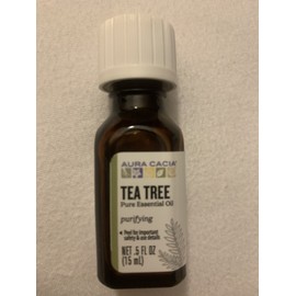 Aura Cacia Tea Tree Pure Essential Oil Purifying 0.5 oz Liquid Glass Bottle