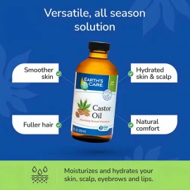 Aceite De Ricino - Castor Oil - 100 puro - 236ml - Earths Care                                                                                        