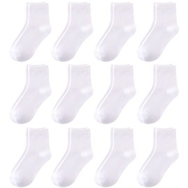 Aroveea Calcetines de bebé para niños y niñas, lindos calcetines de algodón de corte bajo para bebé, Blanco, 5-7 Años