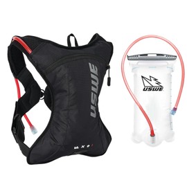 USWE Outlander XC 2L Hydration Pack, Running, Hiking Hydration Backpack with Water Bladder (1.5L/50oz) , Hydropack for Men and Women, Backpack Gear and Equipment for Cycling, MTB (Black, 2L)