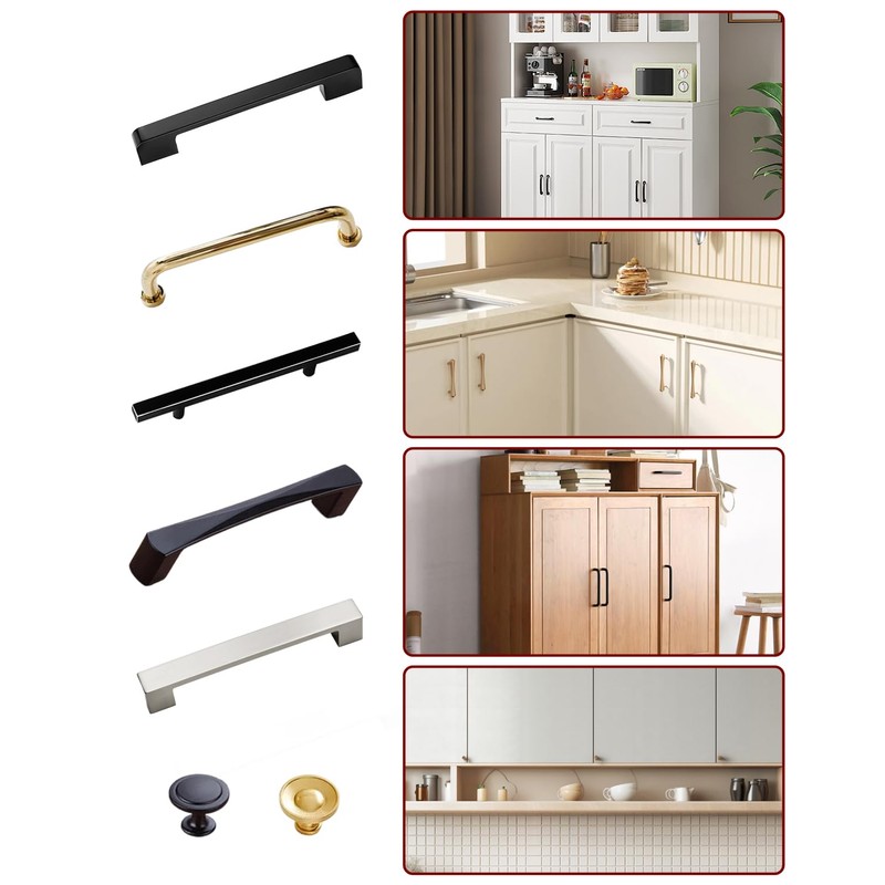 14-Piece Cabinet Hardware Jig Tool Set, Black Aluminum Alloy Cabinet