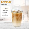 Ziliny 16oz 50 Set Plastic Cups with Lids and Straws,