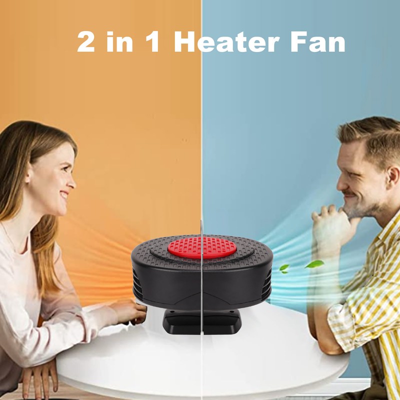 Car Heater 160-280W Portable Heating Cooling Modes 360 Degree Rotary